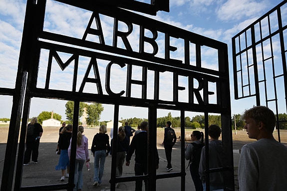 Inngangsporten til den tidligere konsentrasjonsleiren Sachsenhausen