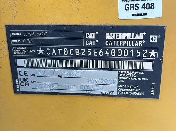 Cat CB2.5 vals - Lav timestand - Leveringsklar 20 of 20