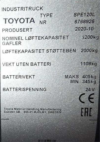 Toyota SPE120L 4 of 4