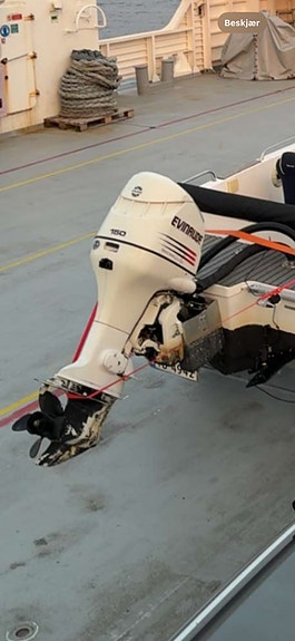 Evinrude 150 Fitch Ram med hydraulisk styring selges 3 of 4