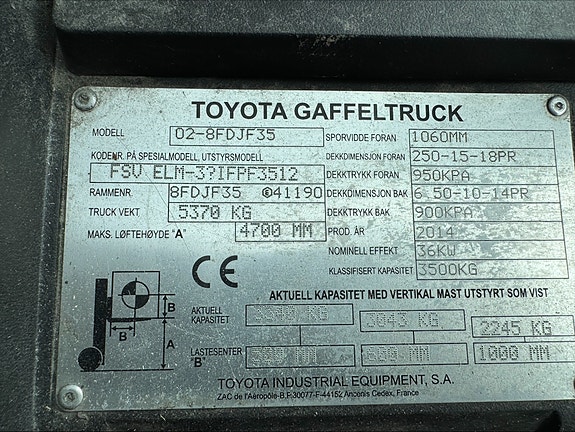 Toyota 8FDJF35   65488 7 of 7