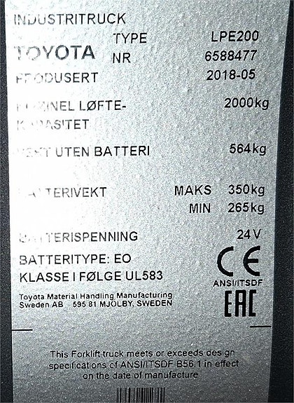 Toyota LPE200 4 of 4