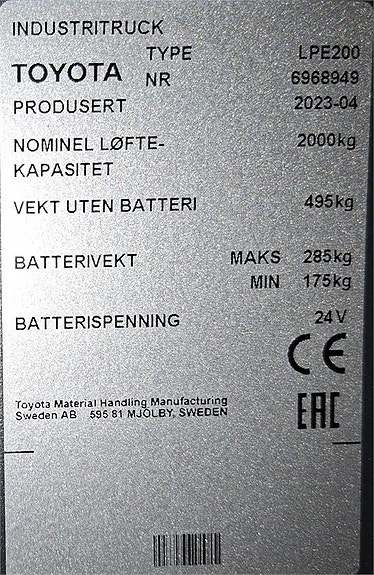 Toyota LPE200 4 of 4