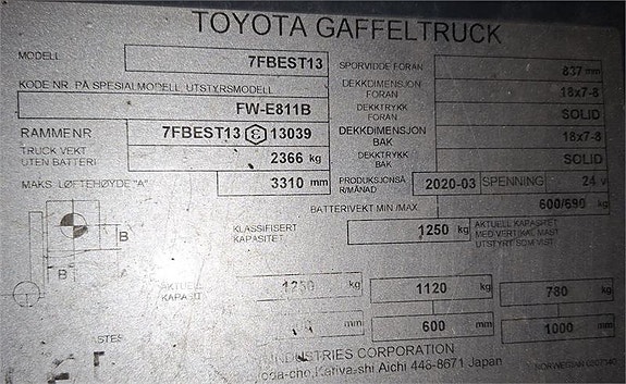Toyota 7FBEST13 4 of 4