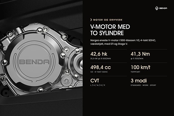 Benda REDSTONE 550 R2 ABS - BEST UTSTYRTE ATV I 500 KLASSEN 2 of 8