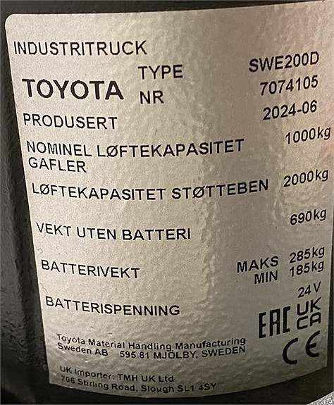Toyota SWE200D 4 of 4