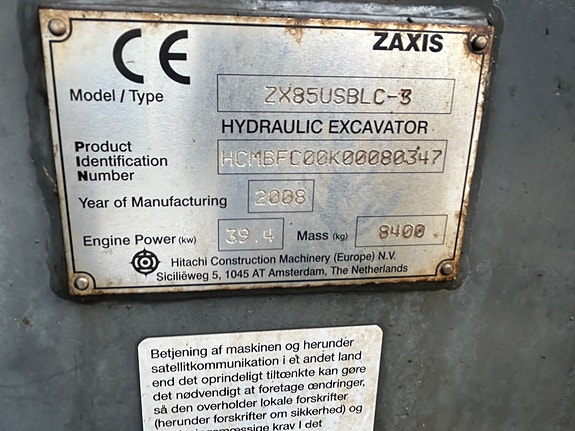 Hitachi ZX85US BLC-3 4 of 12
