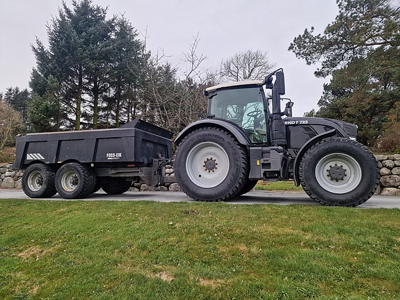 Fendt 722 med Foss Eik dumperhenger og to sett dekk og ny fres, til salgs – Klar for brøyting og anlegg! 28 of 29