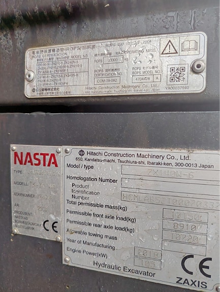 Hitachi Zx 140w-6 18 of 18