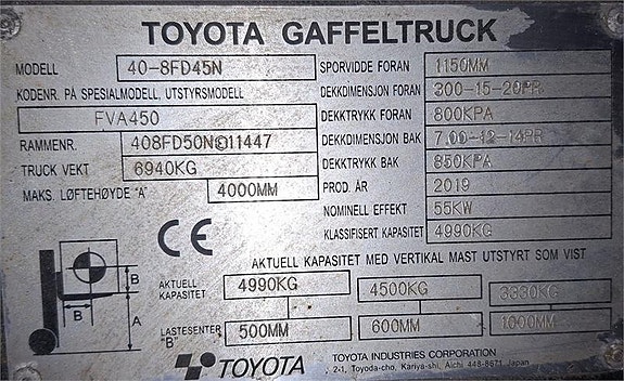 Toyota 40-8FD45N 4 of 4