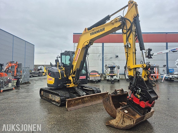 Yanmar ViO80 beltegraver med Rototilt, S50-feste, skjær og 3 skuffer. 5 of 21