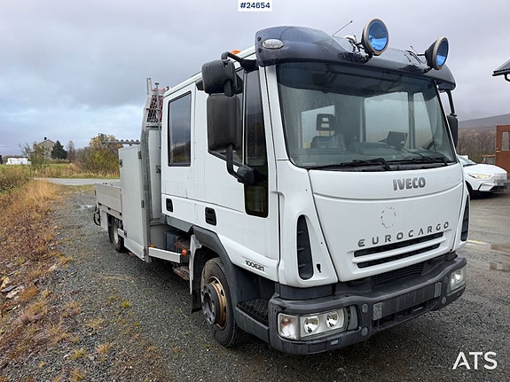 Iveco eurocargo 100E21 planbil med bakmontert kran. REP.OBJEKT 6 of 30