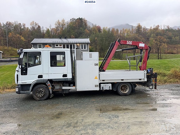 Iveco eurocargo 100E21 planbil med bakmontert kran. REP.OBJEKT 2 of 30
