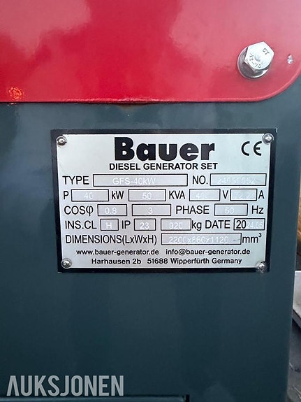 Andre Bauer GFS-40 dieselaggregat – 40 kW / 50 kVA 13 of 14