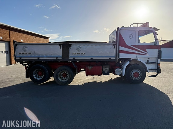 Scania R142H V8 6x2 tippbil –Zetterbergs påbygg m / 1070 kranhylser 5 of 30