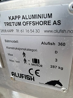 Alufish 360 med 2,5 hk motor og henger 10 of 24