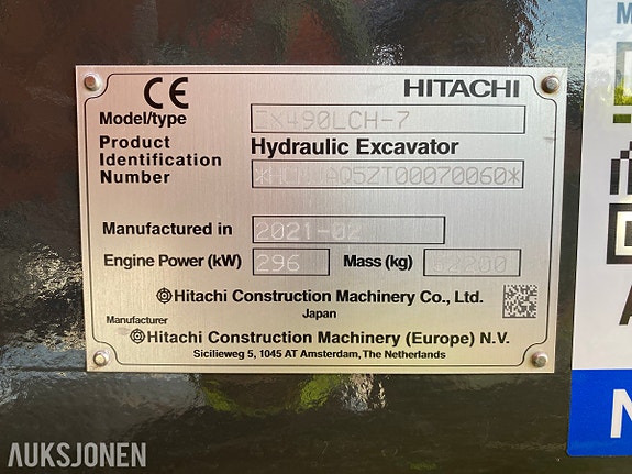 Hitachi 2021 Hitachi ZX490LCH-7 - 10 650 timer - 296 kW - 52 200 kg - Klepp Mek hurtigfeste - Novatron Xite 19 of 30