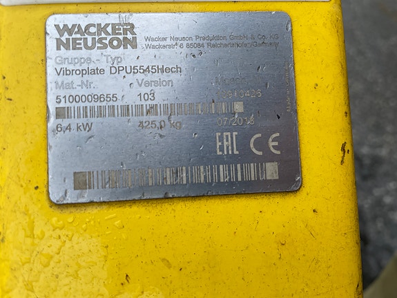 Wacker Neuson DPU5545 Vibroplate, Kun 256 timer. 5 of 5