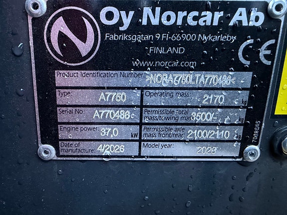 Norcar a7750 50hk,72l/min,teleskop,Vinner av test Bedre Gårdsdrift 2025 5 of 7