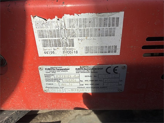 Kubota KX080 16 of 17