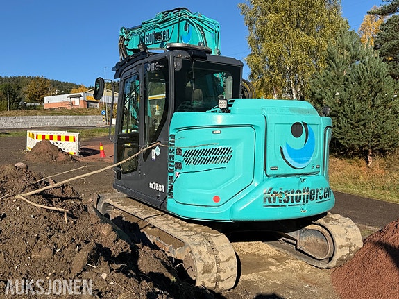 Kobelco SK75SR-7 Gravemaskin med 2 skuffer - Engcon tiltrotator 8 of 30