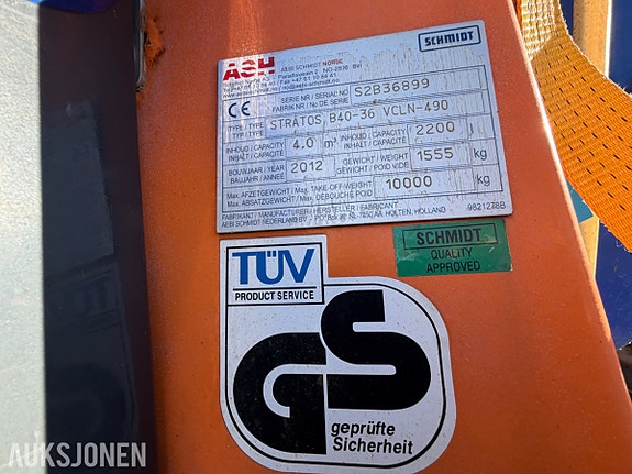 Andre 2012 Schmidt Stratos B40-36 Hydralikkdrevet saltspreder - 4,0 m³ - Nido P2000 saltløsningsanlegg 200 22 of 30