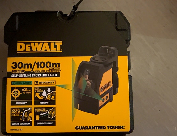 DeWalt DW088CG-XJ grønn krysslaser – NY/UÅPNET – GRATIS FRAKT