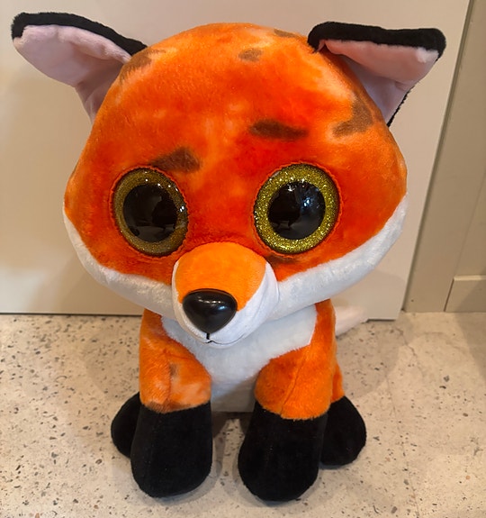 TY rev / bamse / beanie, oransje, ca. 40 cm