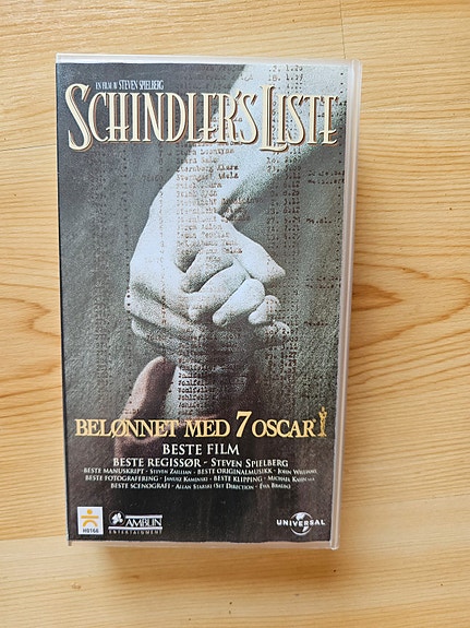 Schindlers liste VHS film