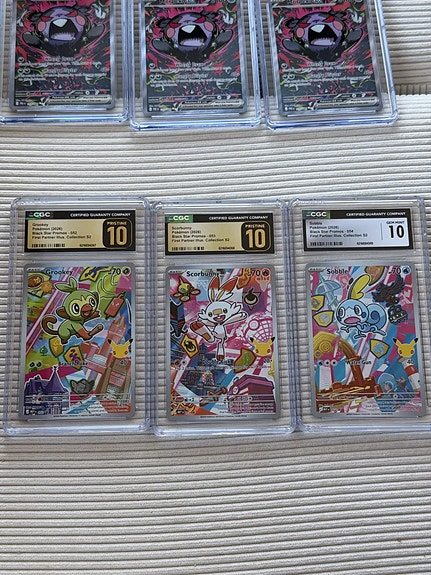 Pokémon Galar Starter Trio – 2x CGC Pristine 10 + Gem Mint 10 Sequential