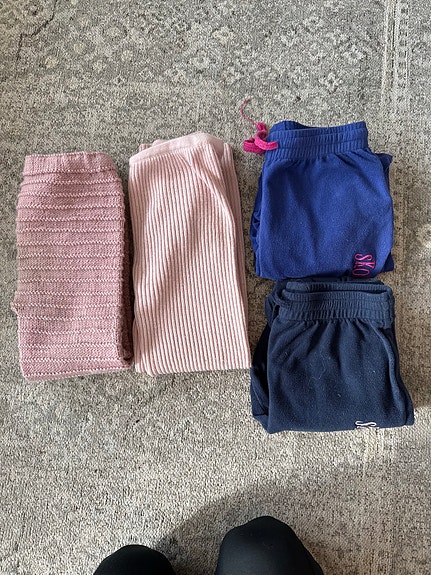 Fleece og ullbukser 116 og 110