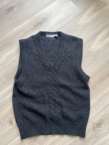 Yves Saint Laurent ull vest M grå herre