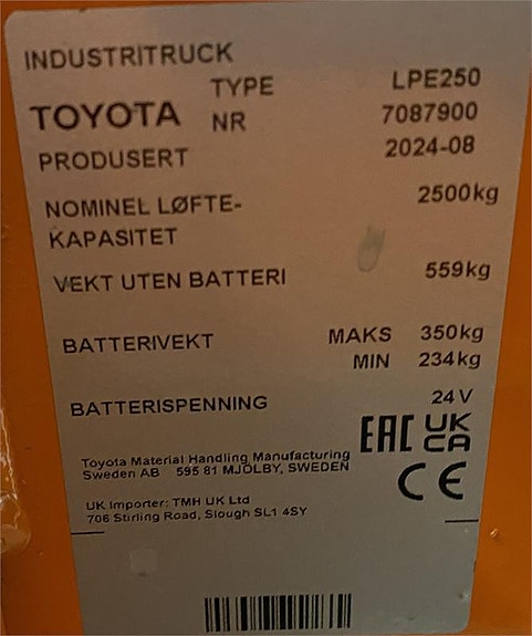 Toyota LPE250 4 of 4