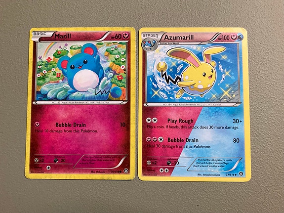 Marill & Azumarill Pokemon Steam Siege Kort Samlet