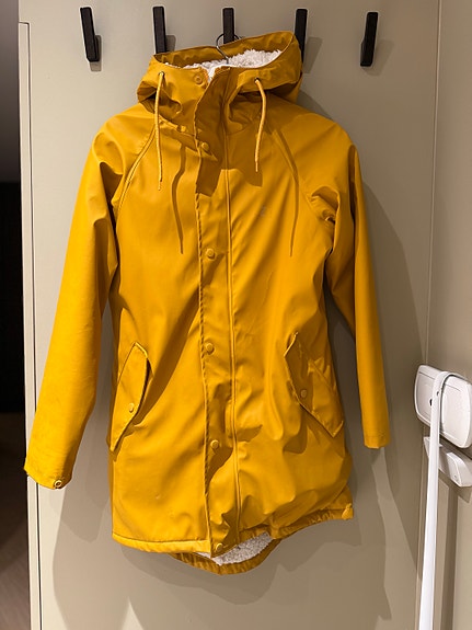 Regnjakke gul jakke foret str XS