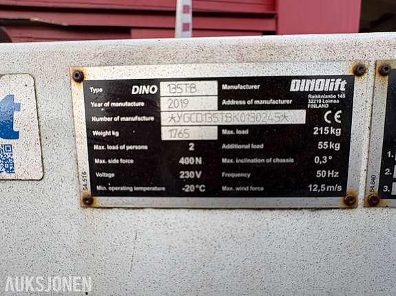 Dino 135TB II elektrisk bomlift 13 of 21