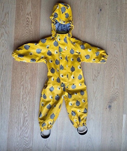 Kattnakken foret regndress str 80 gul unisex