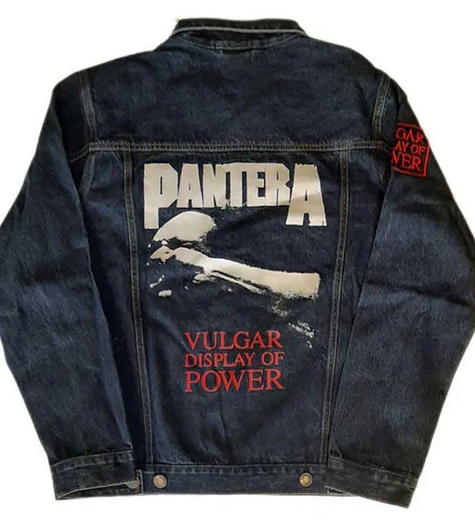 Pantera denim jakke XL m/ patcher selges