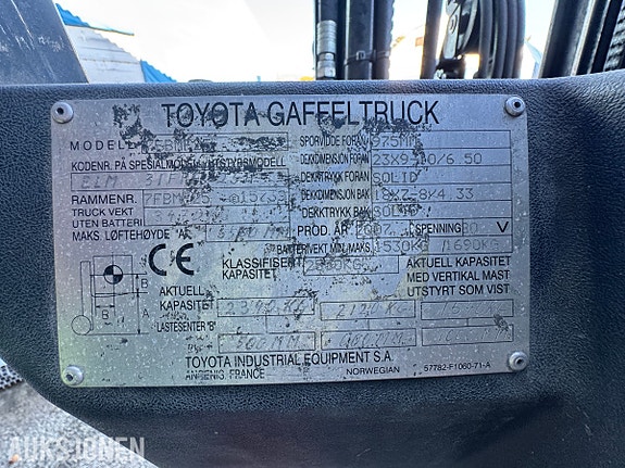 Toyota 7FBMF25 30 of 30