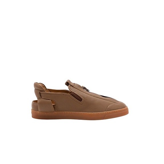 GIORGIO ARMANI - 10 UK - 44 IT - Runway Sandal Zip Shoes With Cut-Outs Light Bro