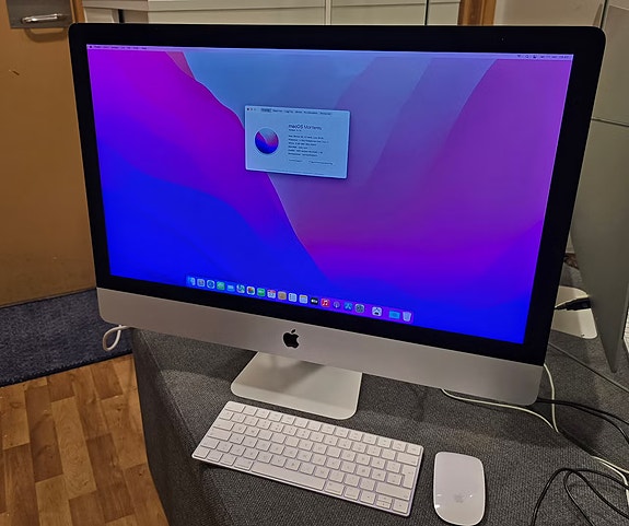 27" iMac Late 2015 Retina 5K, i7-4 GHz, 8GB, 500 GB SSD, R9 M380 2 GB skjermkort