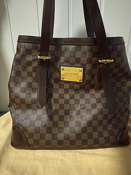 Louis Vuitton Damier Ebene lær tote veske dame