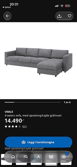 Vimle sofa fra ikea