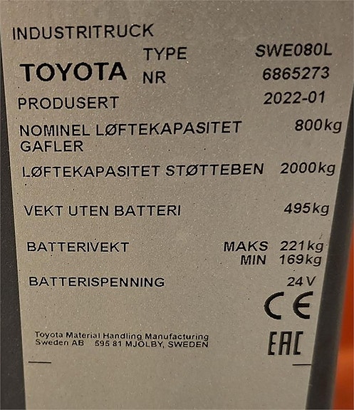 Toyota SWE080L 4 of 4