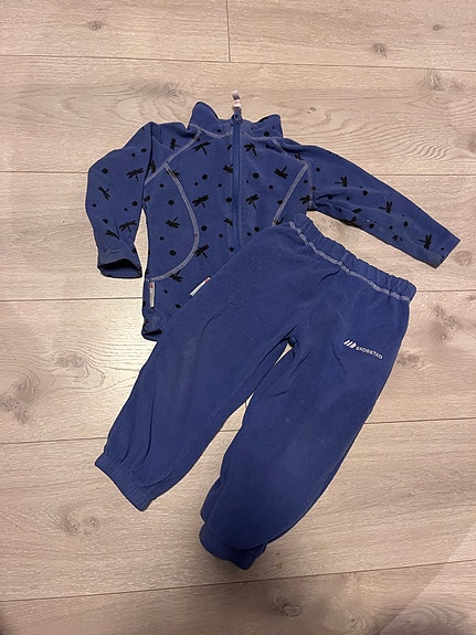 Skogstad fleece sett barn str 92 blå unisex
