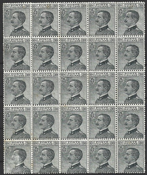 Kongeriket Italia 1925 - Michetti 30c - Varianter - 185g
