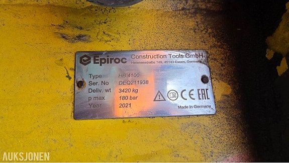 Andre Epiroc HB 4100 B Pigghammer m/KM3 Hammerplate 8 of 14
