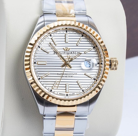 Philip Watch - Caribe Urban - Tapestry dial - Gold/silver - Swiss Made - 39 mm -
