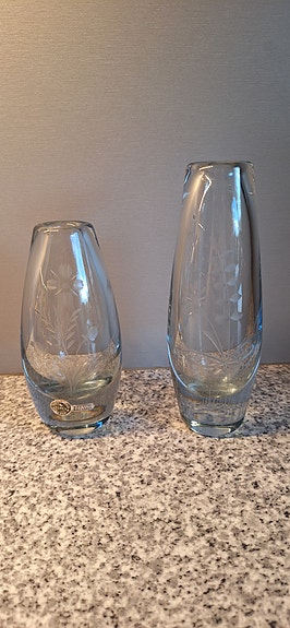 Vintage krystallvaser fra Randsfjord Glassverk