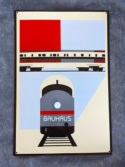 Bauhaus - enamel sign BAUHAUS Lokomotiv Emailschild Emaille Schild